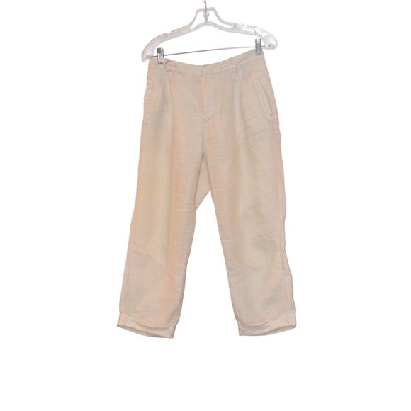 ZARA BASIC Cream Light Fabric Ramie Flair Light Pants Women S - Picture 1 of 6